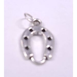 Horse Shoe Pendant Charm Silver Tone Equine Equestrian Cowboy Cowgirl Western